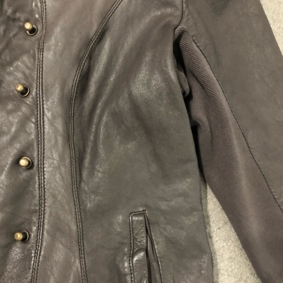 AllSaints Kaito Lamb Leather Jacket XS | Worn by Katy Perry | RARE Espresso - Picture 5 of 8